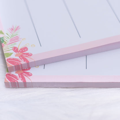 Weekly List Planner Notepad - Floral