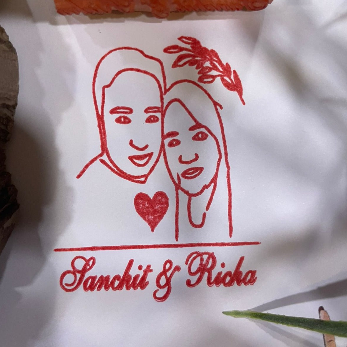 Personalized Couple Photo Stamp – Custom Rubber Stamp with Names – Ideal for Wedding Invites, Anniversary Gifts, and DIY Projects