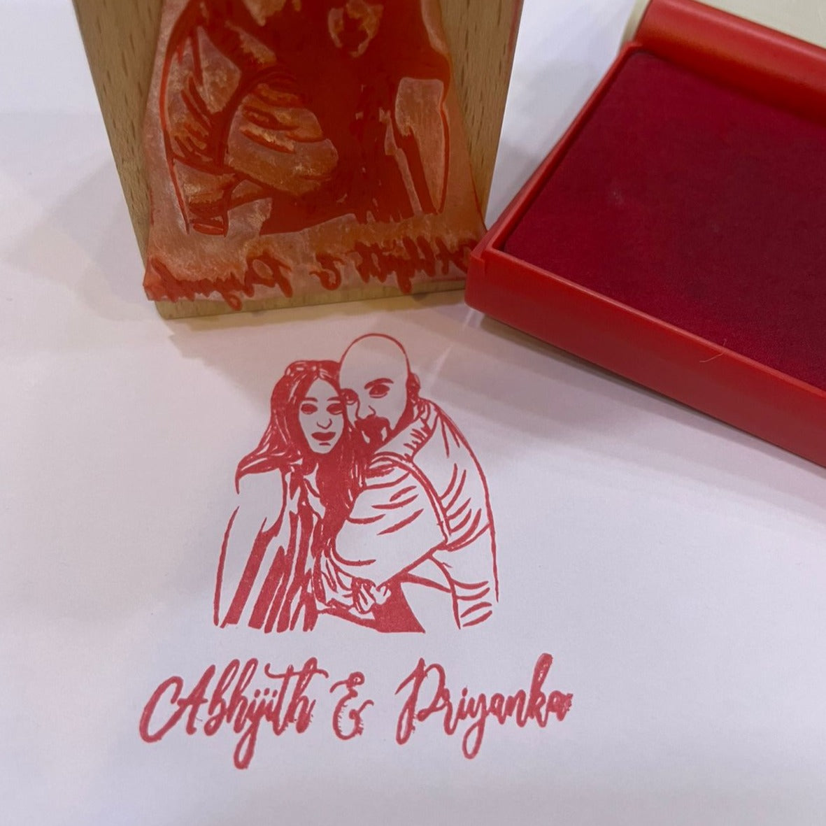 Personalized Couple Photo Stamp – Custom Rubber Stamp with Names – Ideal for Wedding Invites, Anniversary Gifts, and DIY Projects