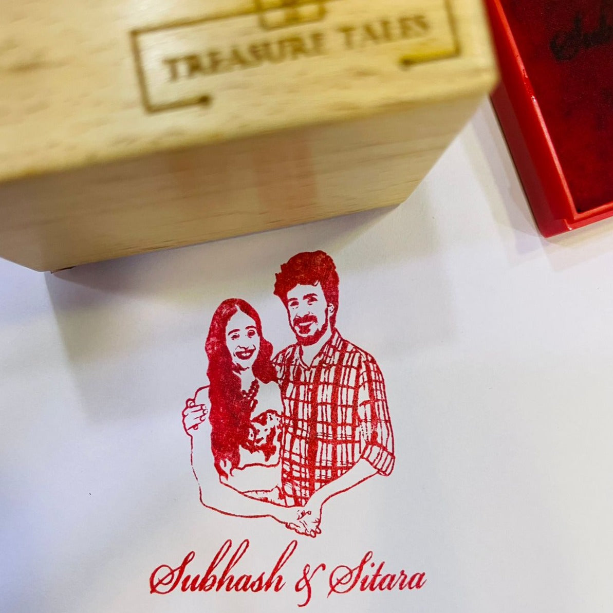 Personalized Couple Photo Stamp – Custom Rubber Stamp with Names – Ideal for Wedding Invites, Anniversary Gifts, and DIY Projects
