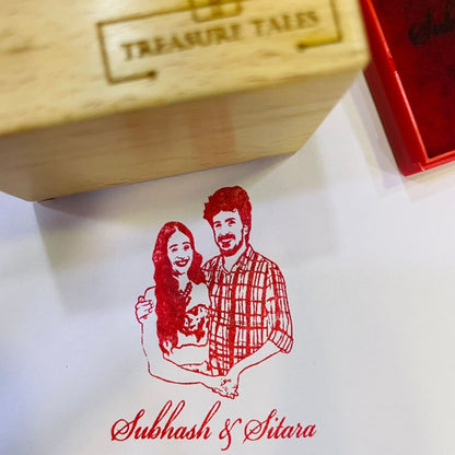 Personalized Couple Photo Stamp – Custom Rubber Stamp with Names – Ideal for Wedding Invites, Anniversary Gifts, and DIY Projects