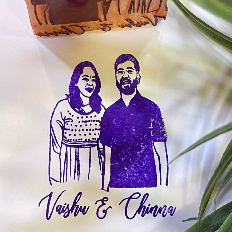 Personalized Couple Photo Stamp – Custom Rubber Stamp with Names – Ideal for Wedding Invites, Anniversary Gifts, and DIY Projects
