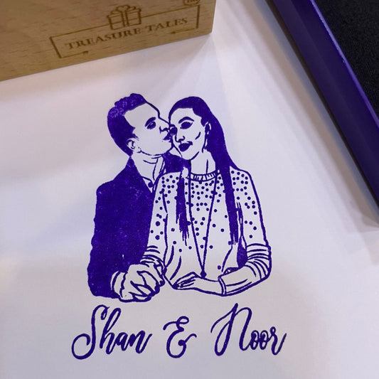 Personalized Couple Photo Stamp – Custom Rubber Stamp with Names – Ideal for Wedding Invites, Anniversary Gifts, and DIY Projects