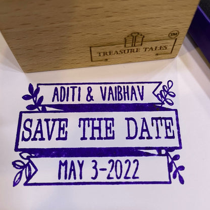 Personalized "Save the Date" Rubber Stamp – Custom Wedding Wooden Stamp