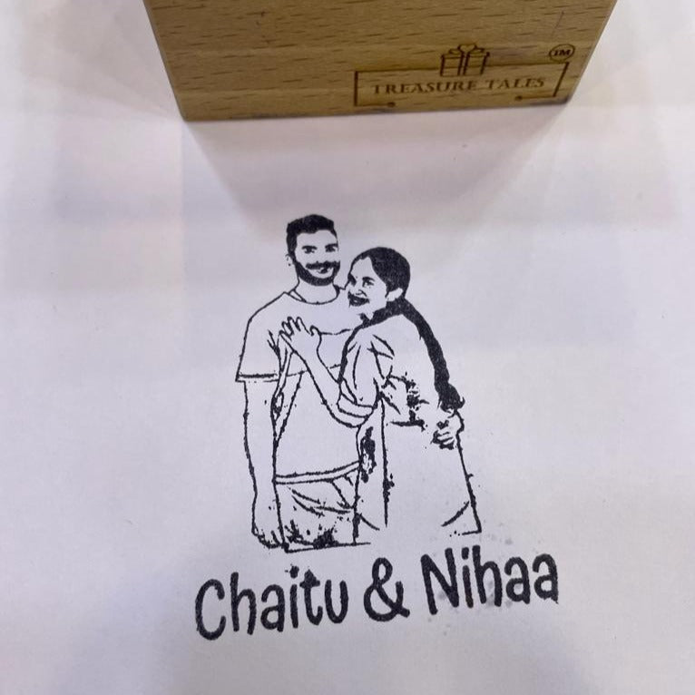 Personalized Couple Photo Stamp – Custom Rubber Stamp with Names – Ideal for Wedding Invites, Anniversary Gifts, and DIY Projects