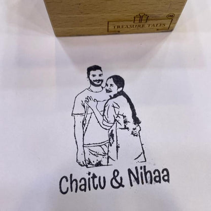 Personalized Couple Photo Stamp – Custom Rubber Stamp with Names – Ideal for Wedding Invites, Anniversary Gifts, and DIY Projects