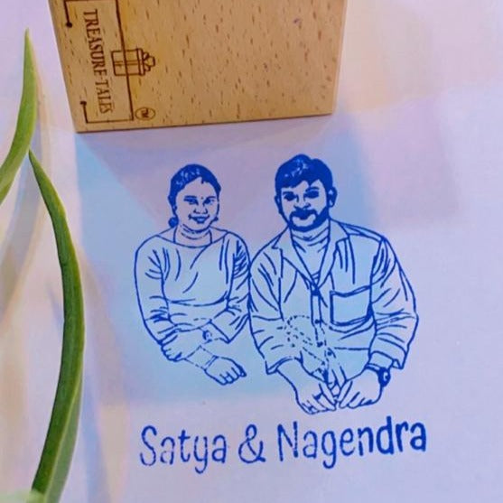 Personalized Couple Photo Stamp – Custom Rubber Stamp with Names – Ideal for Wedding Invites, Anniversary Gifts, and DIY Projects