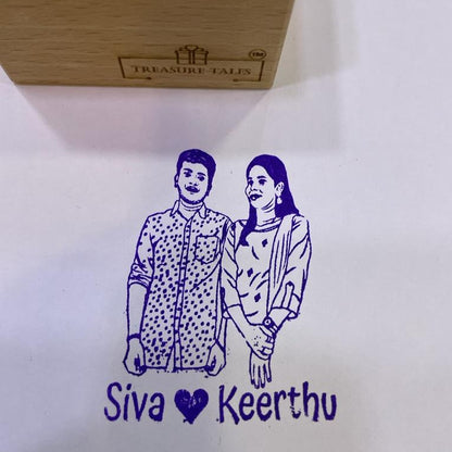 Personalized Couple Photo Stamp – Custom Rubber Stamp with Names – Ideal for Wedding Invites, Anniversary Gifts, and DIY Projects
