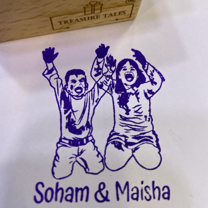 Personalized Couple Photo Stamp – Custom Rubber Stamp with Names – Ideal for Wedding Invites, Anniversary Gifts, and DIY Projects