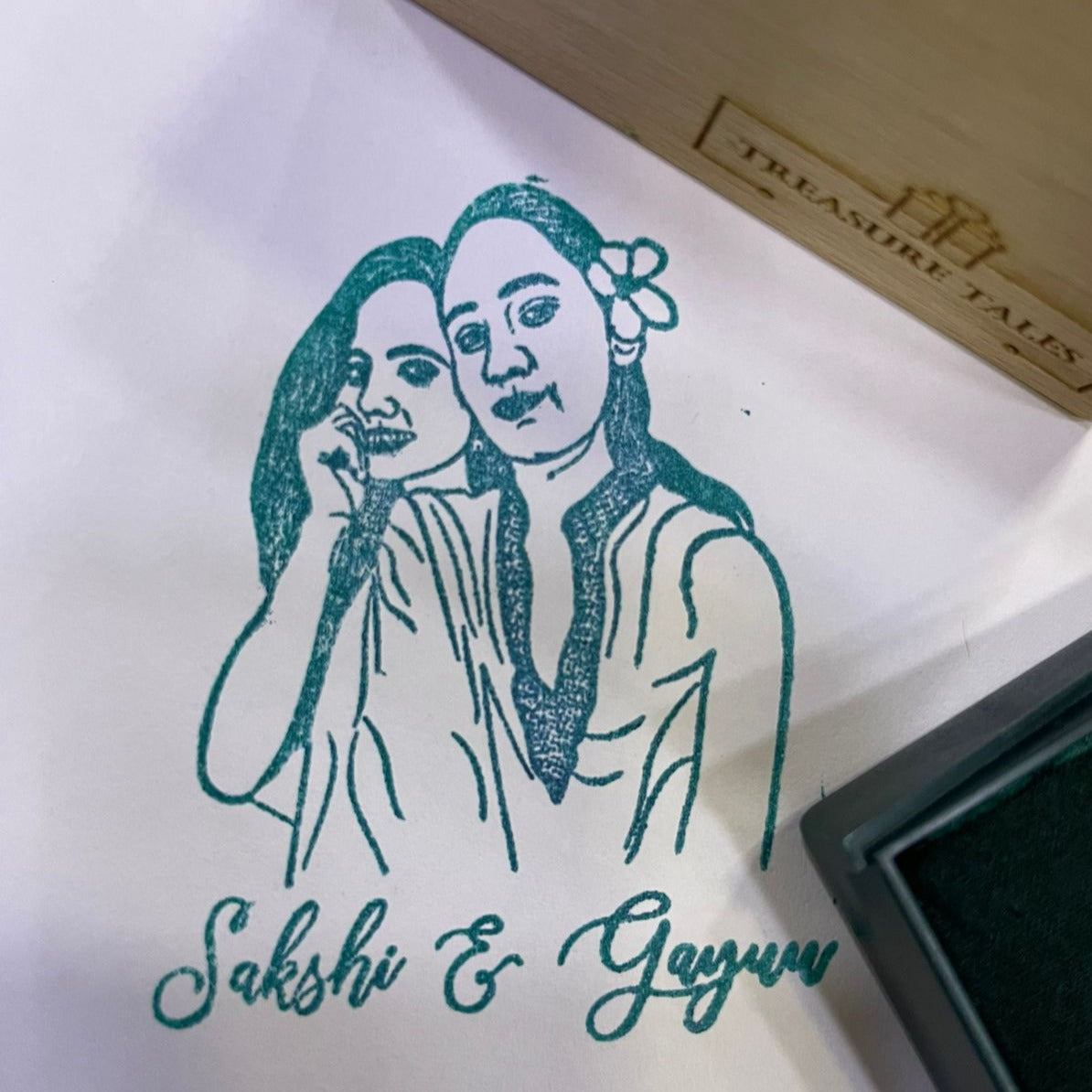 Personalized Couple Photo Stamp – Custom Rubber Stamp with Names – Ideal for Wedding Invites, Anniversary Gifts, and DIY Projects