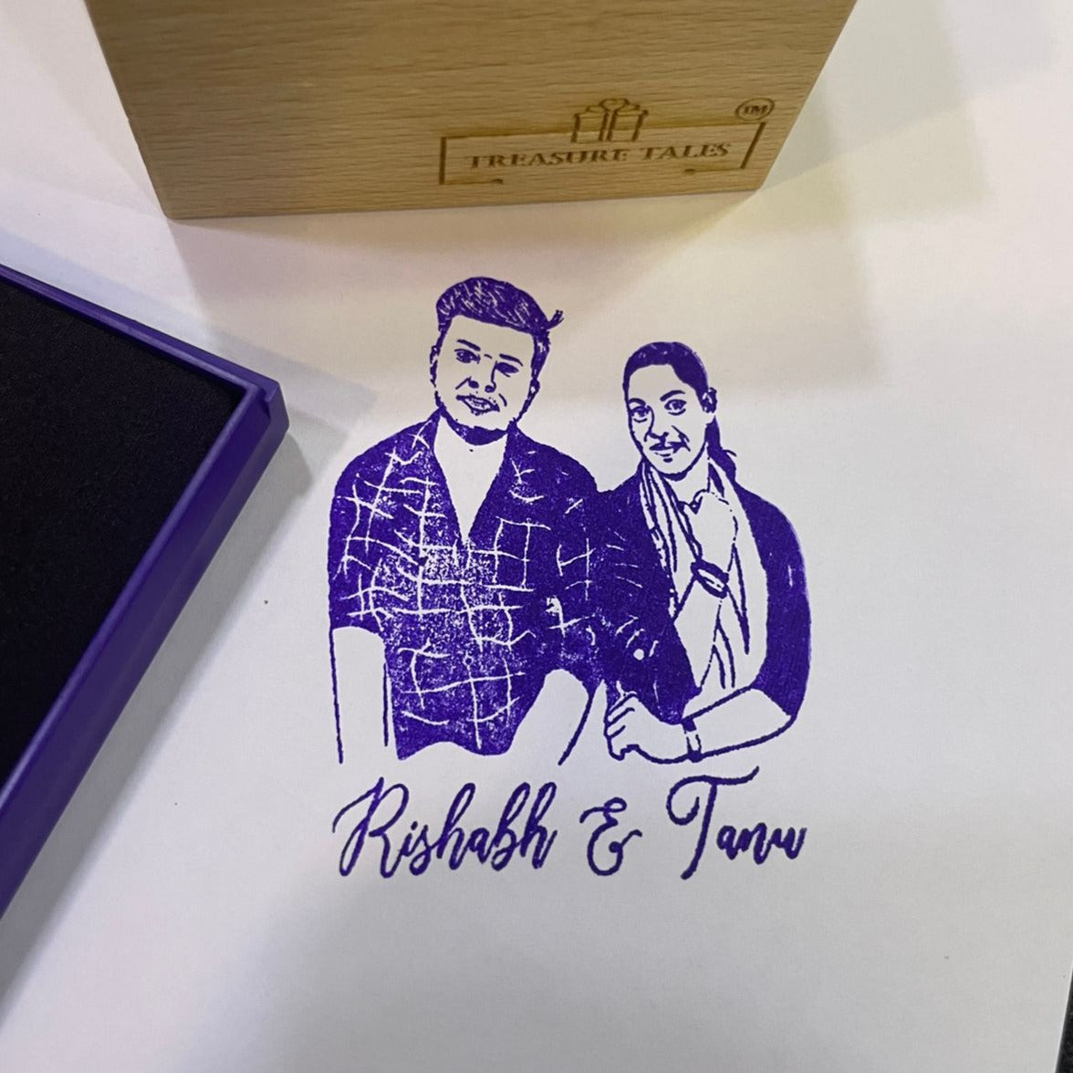 Personalized Couple Photo Stamp – Custom Rubber Stamp with Names – Ideal for Wedding Invites, Anniversary Gifts, and DIY Projects