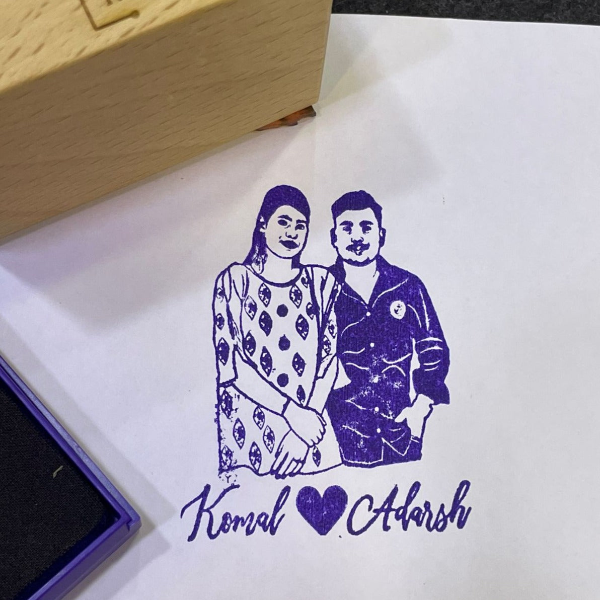 Personalized Couple Photo Stamp – Custom Rubber Stamp with Names – Ideal for Wedding Invites, Anniversary Gifts, and DIY Projects