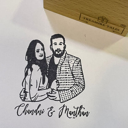 Personalized Couple Photo Stamp – Custom Rubber Stamp with Names – Ideal for Wedding Invites, Anniversary Gifts, and DIY Projects