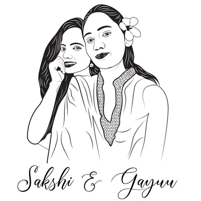 Custom Portrait Drawing for Personalized Birthday Personalize gift and Party