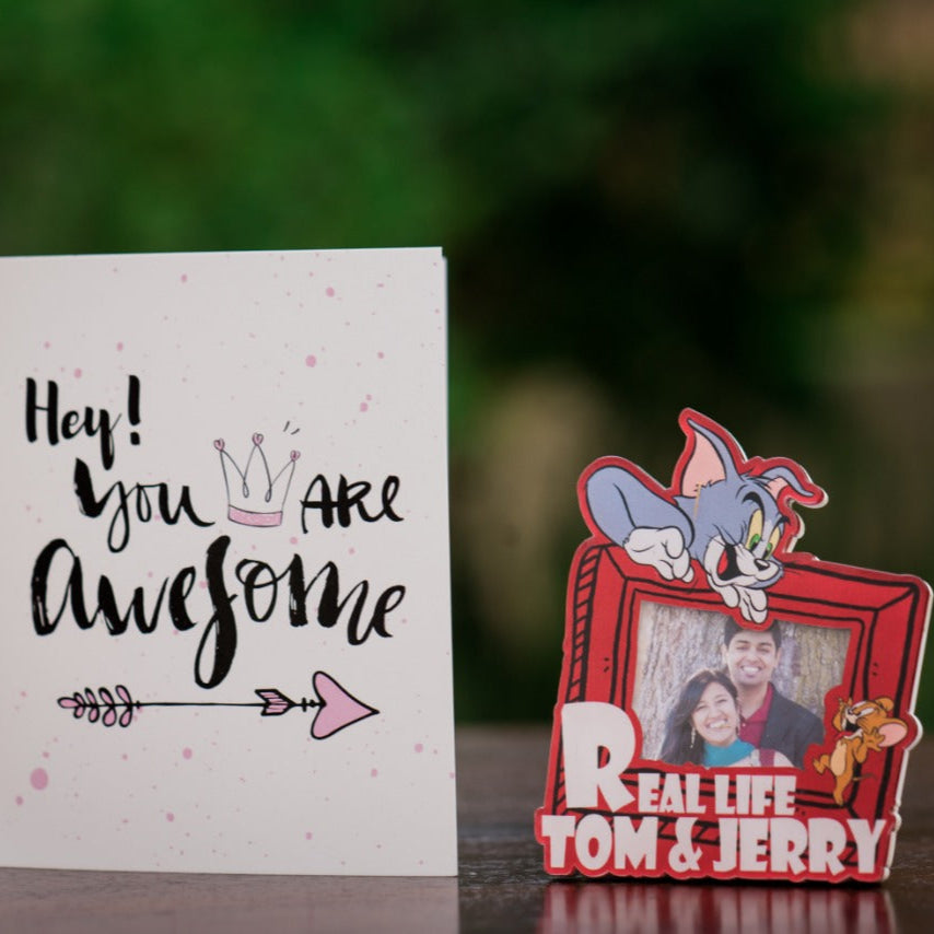 Tom And Jerry In Real Life - Acrylic Frame Magnet